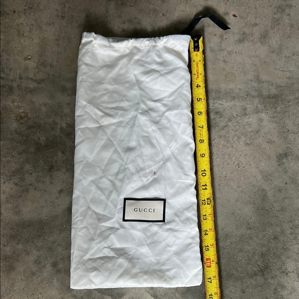 Authentic Gucci White Drawstring Dust Sack with Black Logo